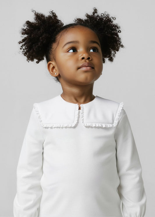 Blusa cuello volante niña