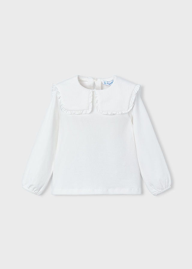 Blusa cuello volante niña