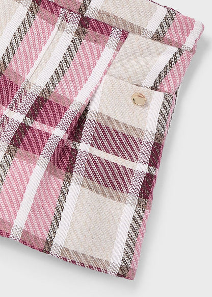 Pantalón corto cuadros niña