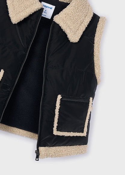 Chaleco contrastes borrego niña