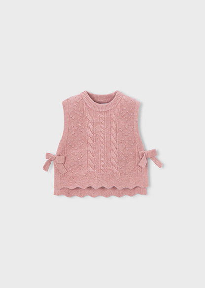 Chaleco tricot lazos niña