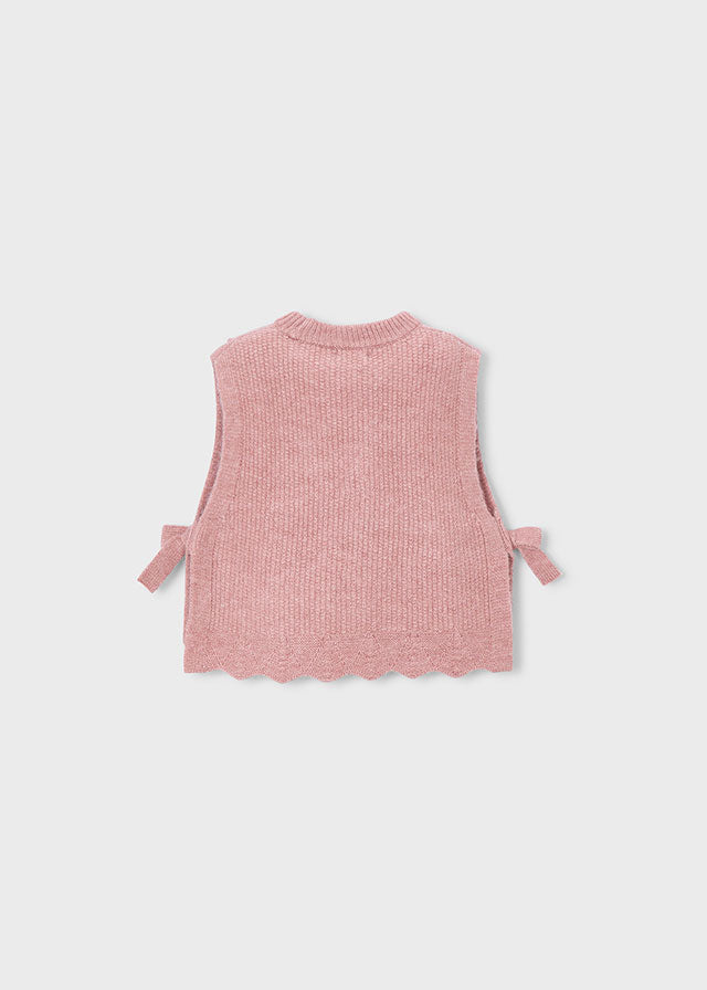 Chaleco tricot lazos niña