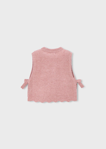 Chaleco tricot lazos niña