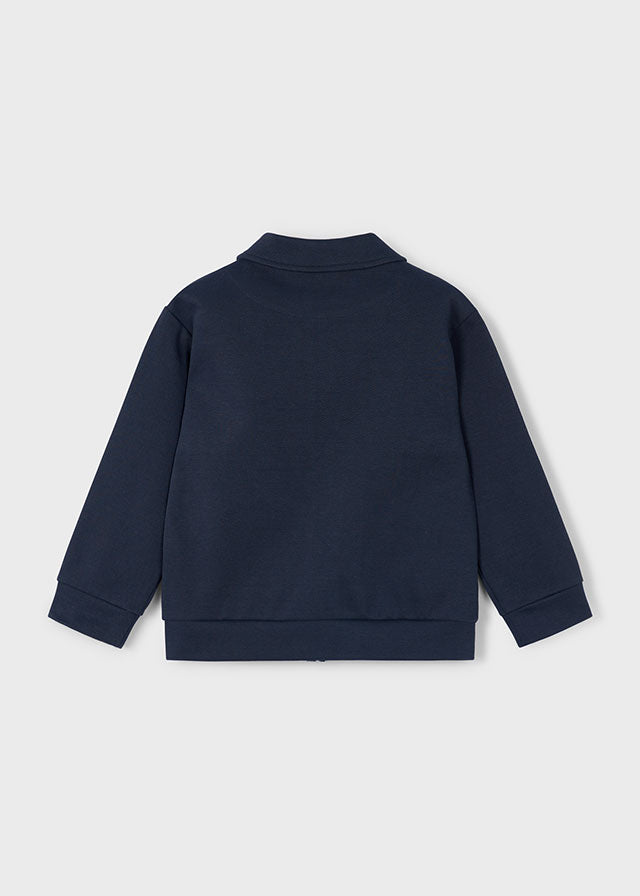 Sudadera cremallera piqué niño