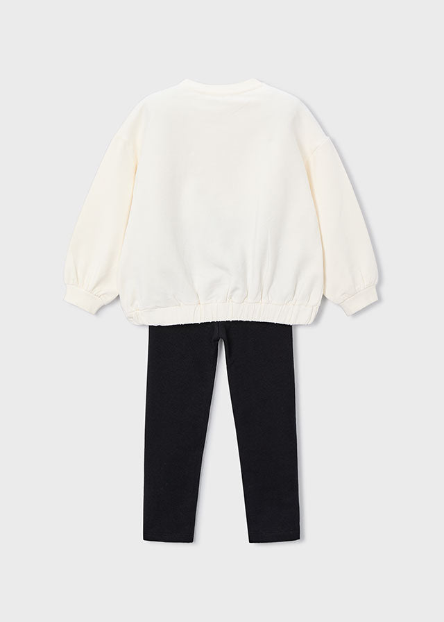Conjunto legging y sudadera lazo niña