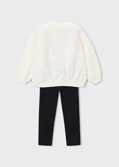 Conjunto legging y sudadera lazo niña