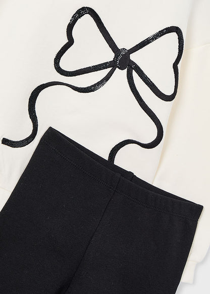 Conjunto legging y sudadera lazo niña