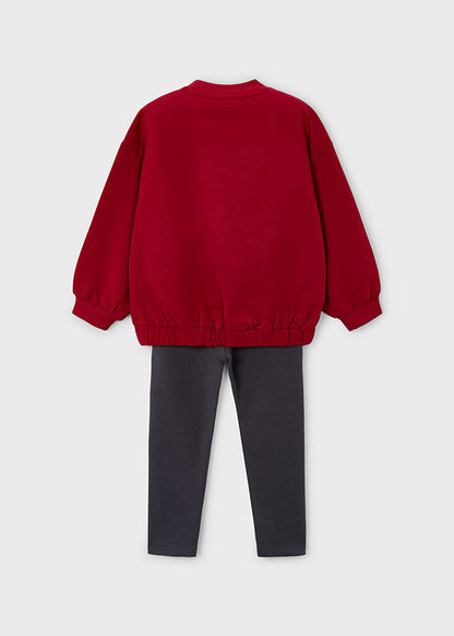 Conjunto legging y sudadera lazo niña