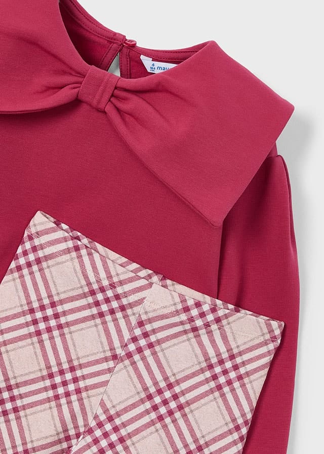 Conjunto legging cuadros y sudadera niña