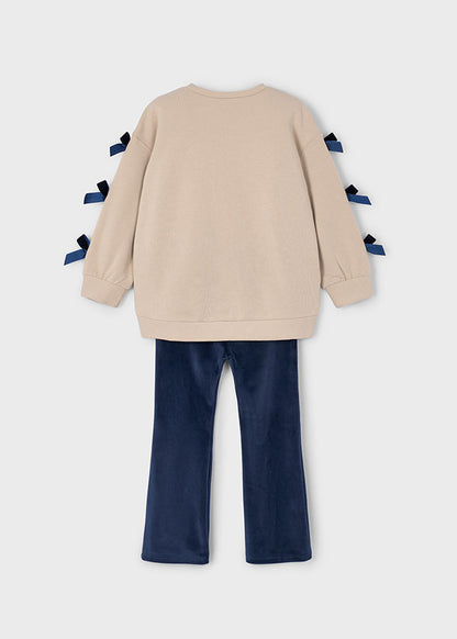 Conjunto legging y sudadera lazos niña