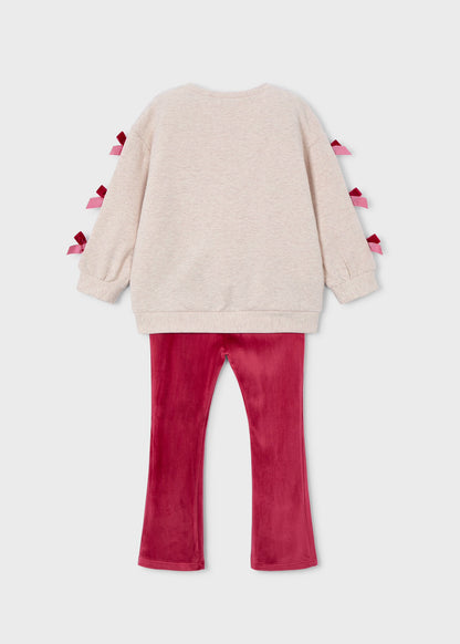 Conjunto legging y sudadera lazos niña