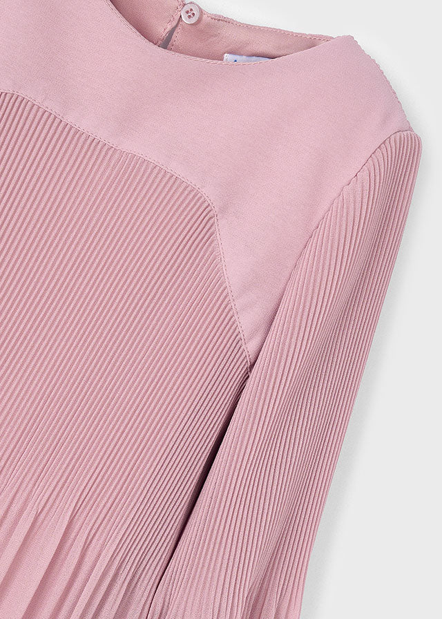 Vestido gasa plisada niña