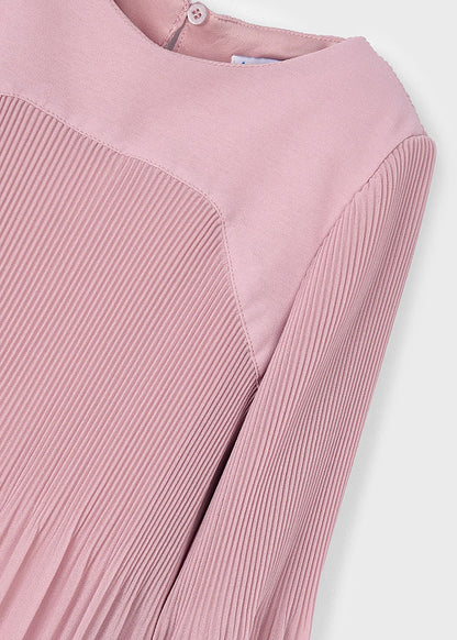 Vestido gasa plisada niña