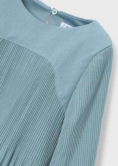 Vestido gasa plisada niña