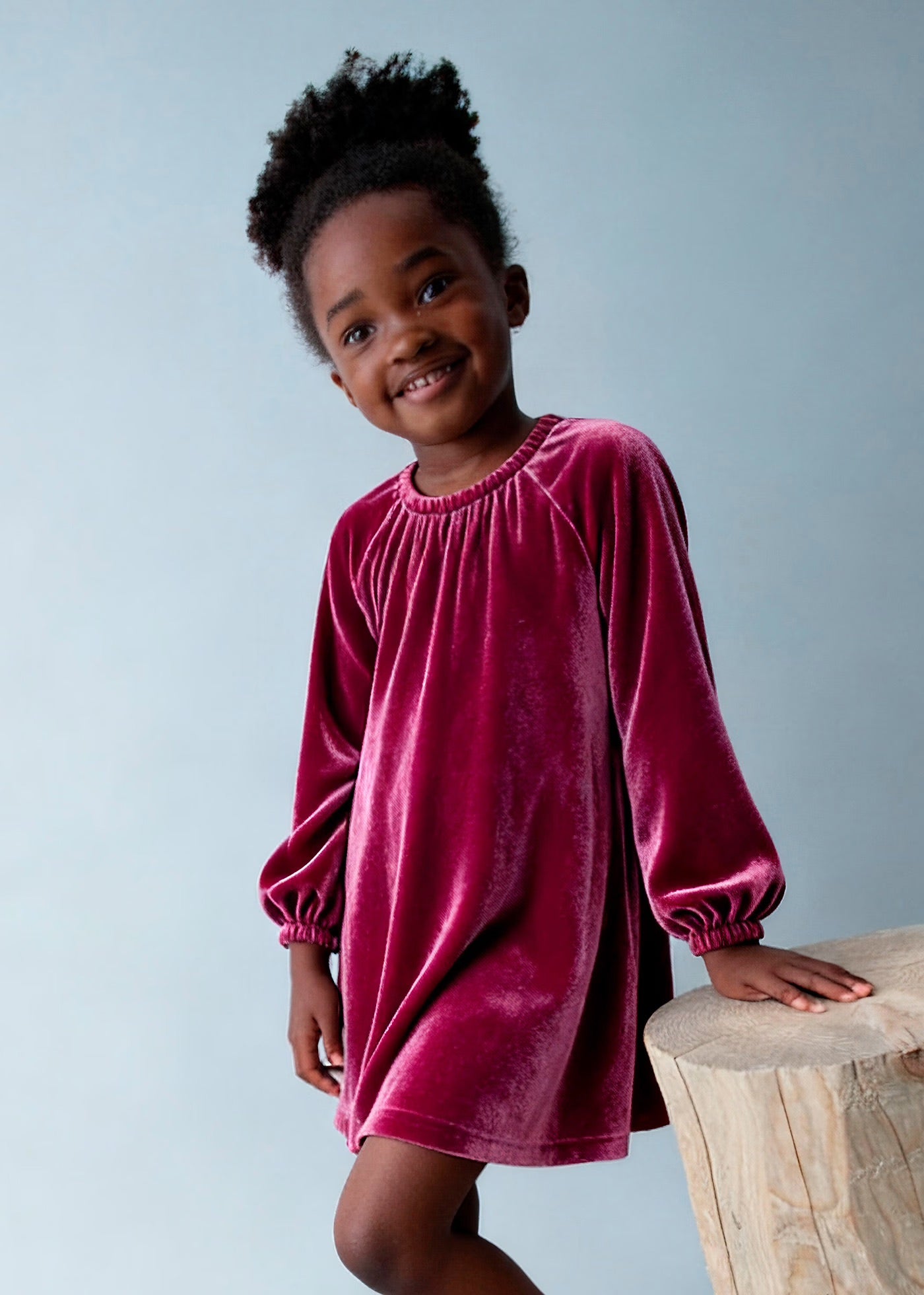 Vestido terciopelo brillo niña