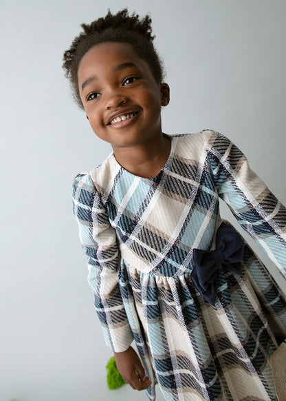 Vestido cuadros terciopelo niña