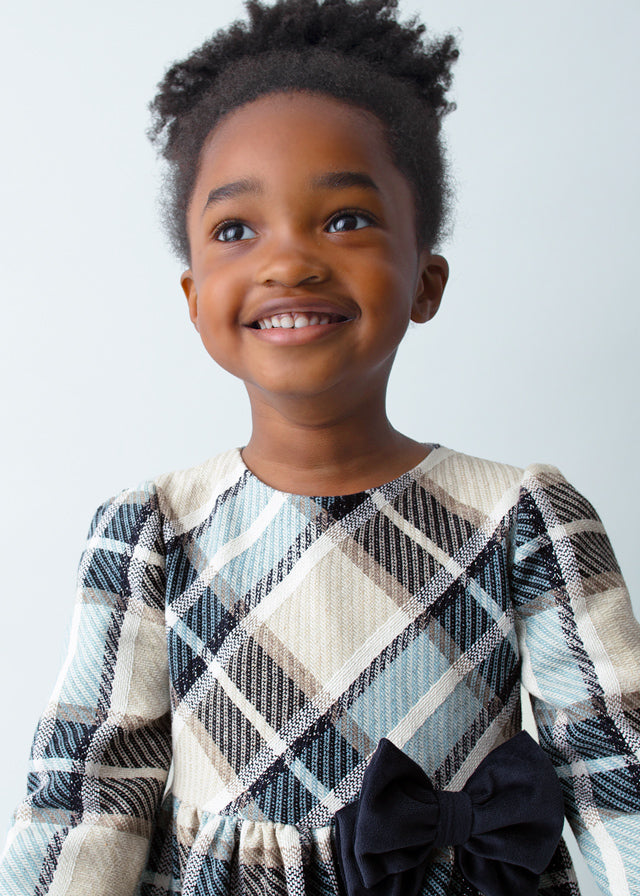 Vestido cuadros terciopelo niña