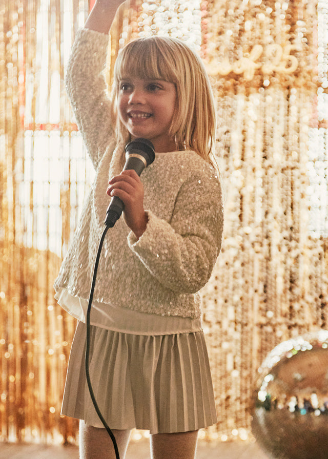 Vestido combinado lentejuelas niña