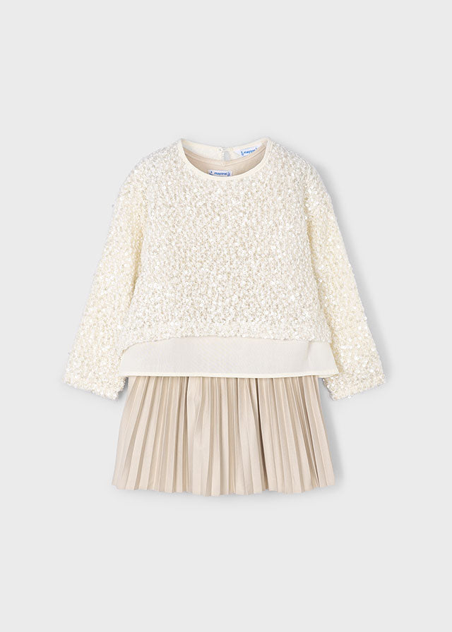 Vestido combinado lentejuelas niña