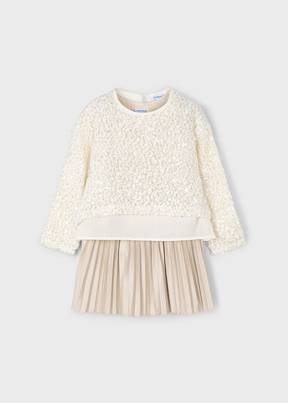 Vestido combinado lentejuelas niña