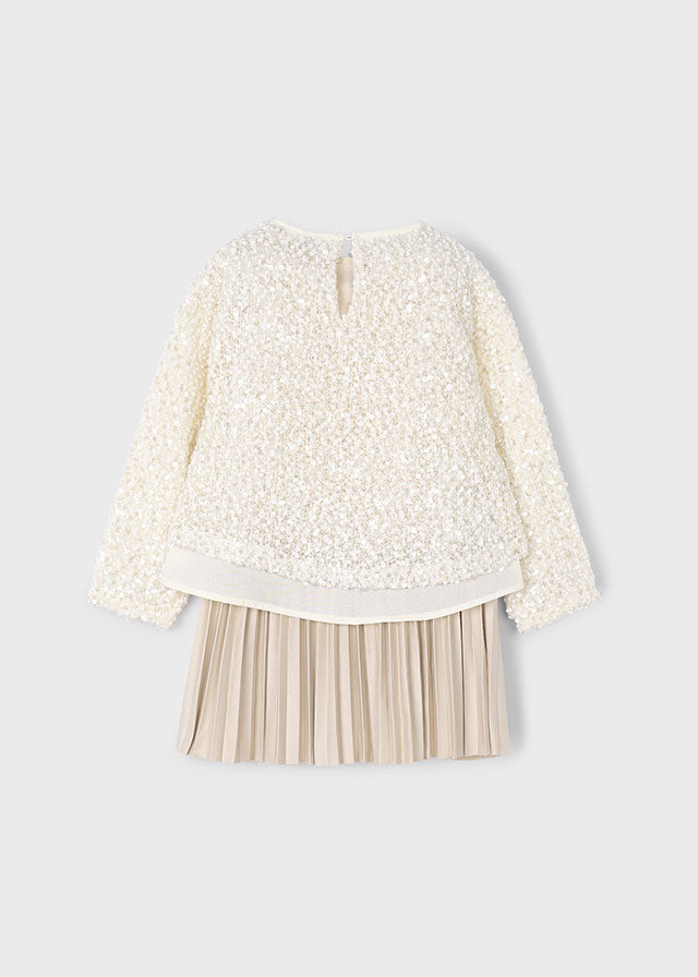 Vestido combinado lentejuelas niña