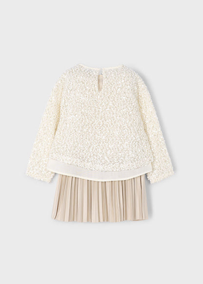 Vestido combinado lentejuelas niña