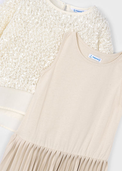 Vestido combinado lentejuelas niña