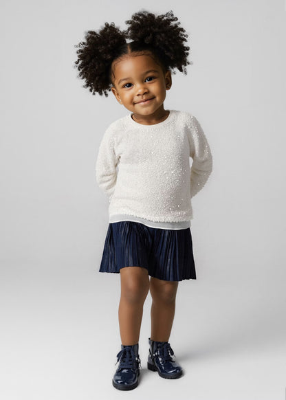 Vestido combinado lentejuelas niña