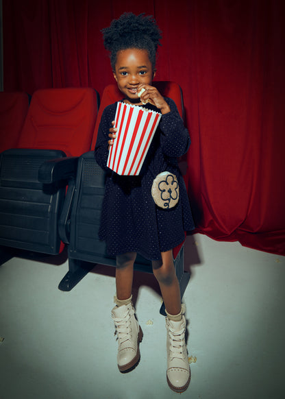 Vestido felpa con bolso niña