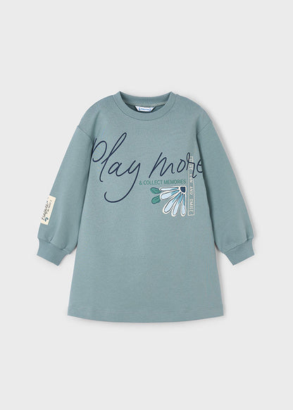 Vestido felpa gráfica niña