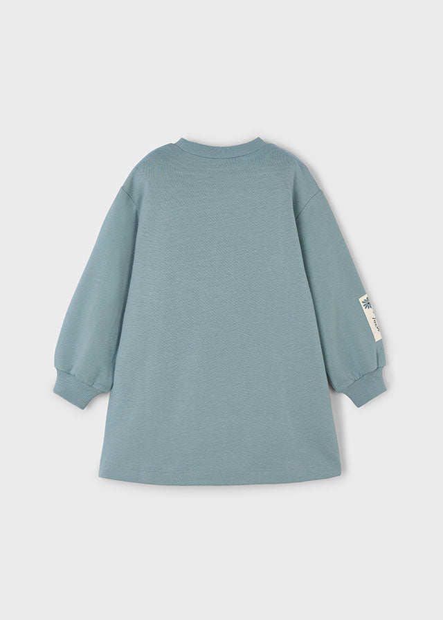 Vestido felpa gráfica niña