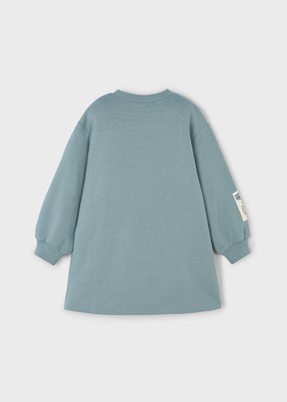 Vestido felpa gráfica niña