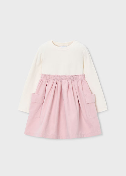 Vestido combinado cargo niña