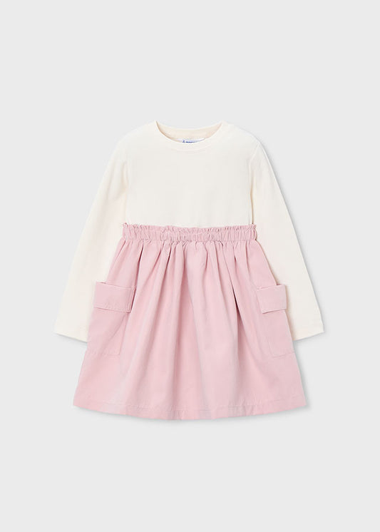 Vestido combinado cargo niña