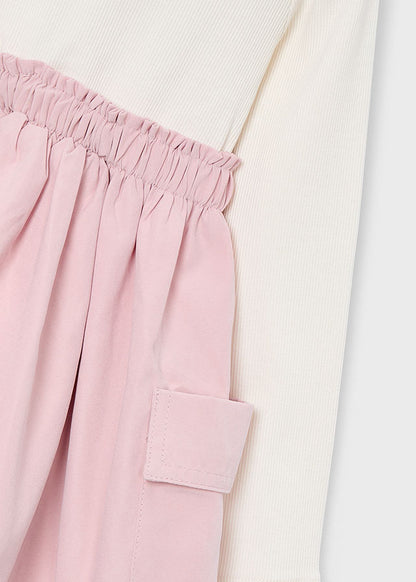 Vestido combinado cargo niña