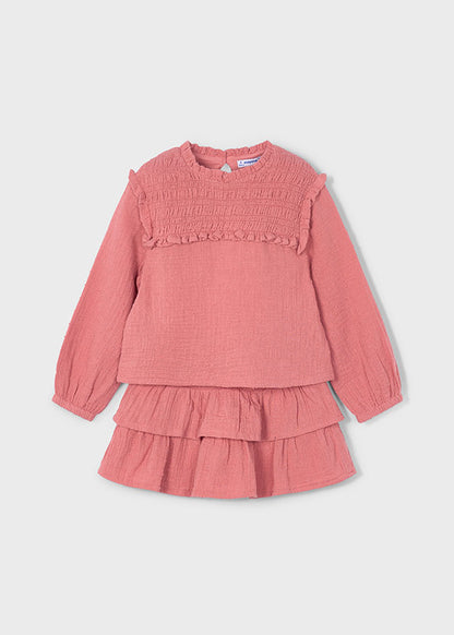 Conjunto falda volantes y blusa niña
