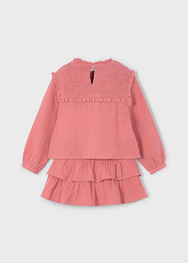 Conjunto falda volantes y blusa niña