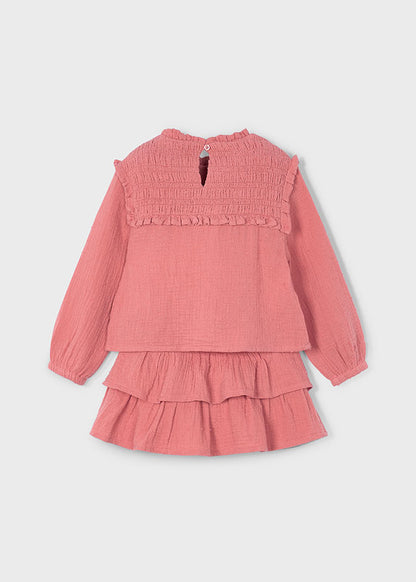 Conjunto falda volantes y blusa niña