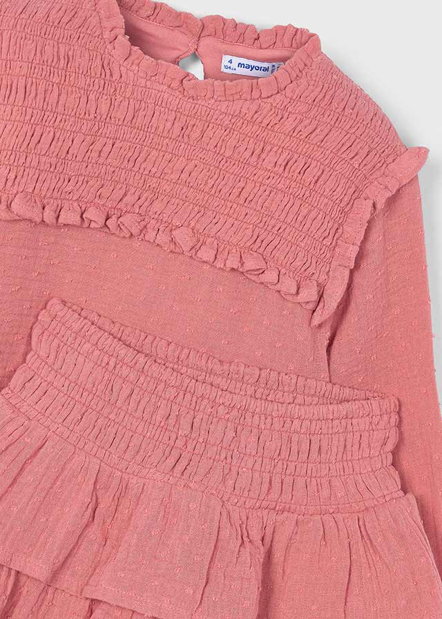 Conjunto falda volantes y blusa niña