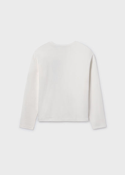 Camiseta manga larga flor chica