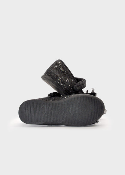 Mercedita purpurina lazo niña