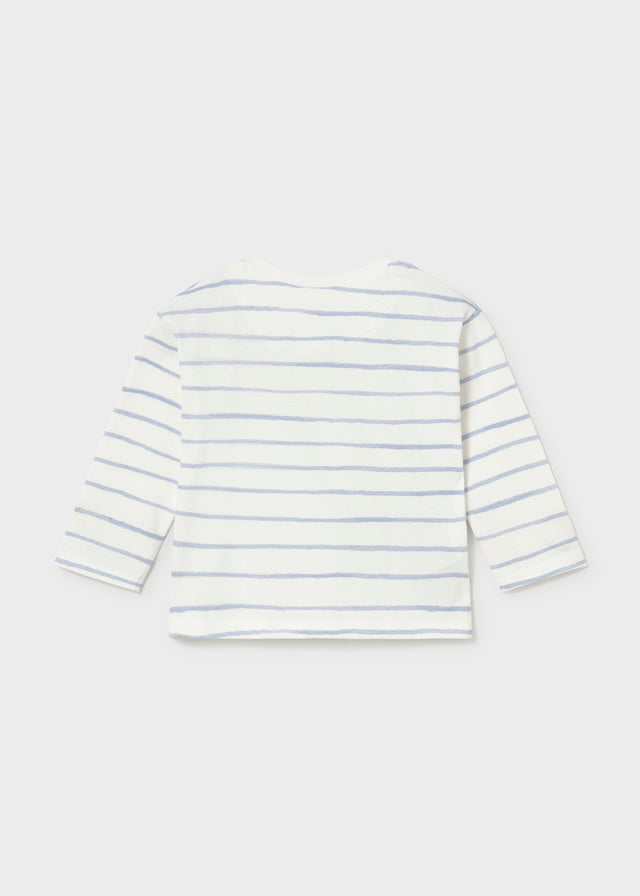 Camiseta rayas coche bebé Celeste – Mayoral, foto 3
