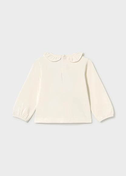 Camiseta cuello volante bebé Crudo frambuesa – Mayoral, foto 2