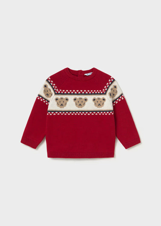 Jersey jacquard ositos bebé Rojo – Mayoral, foto 1