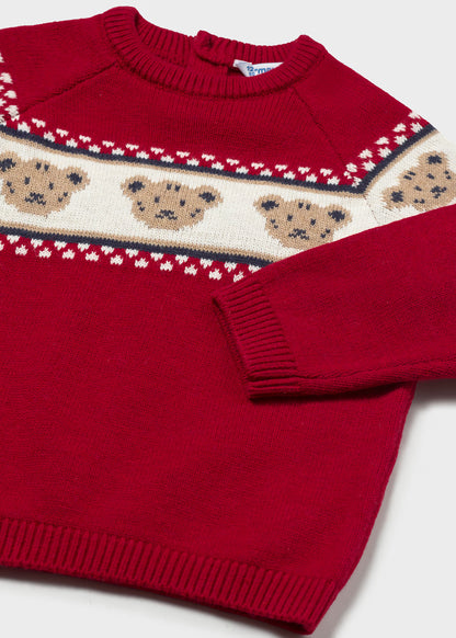 Jersey jacquard ositos bebé Rojo – Mayoral, foto 3