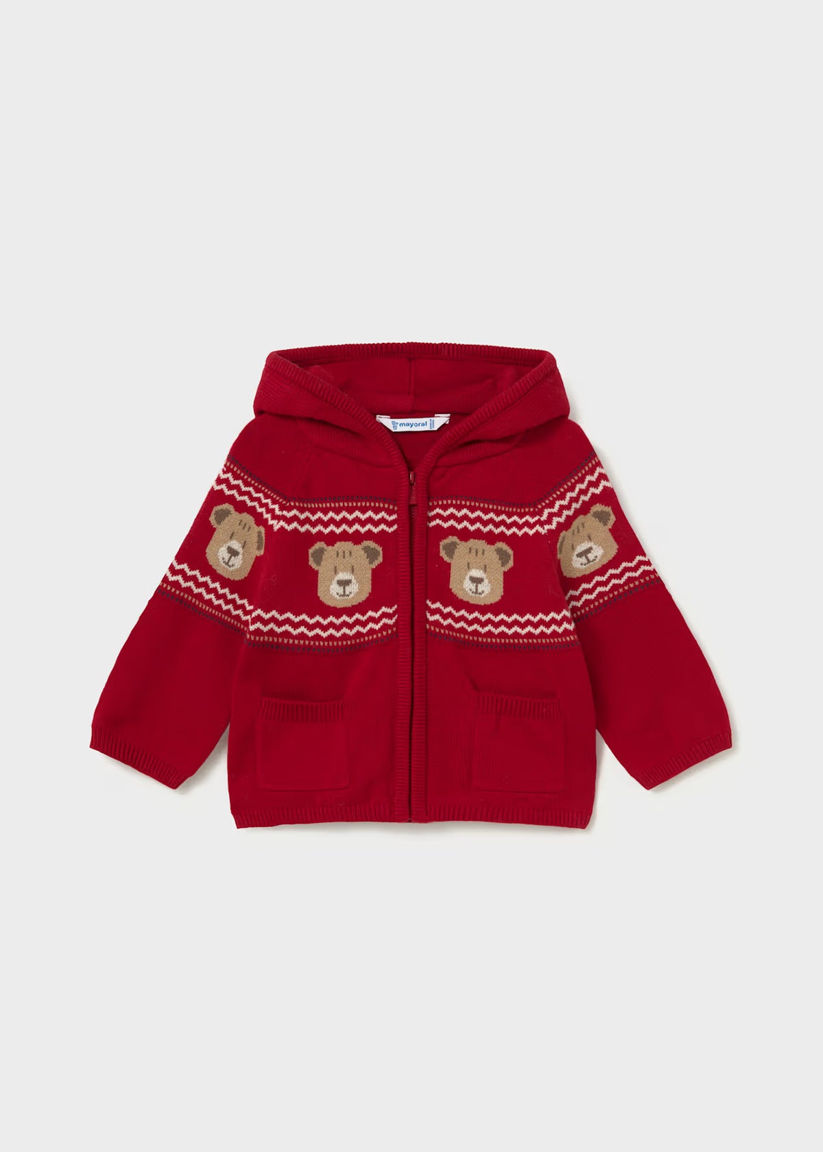 Sudadera cremallera tricot ositos bebé Rojo – Mayoral, foto 1