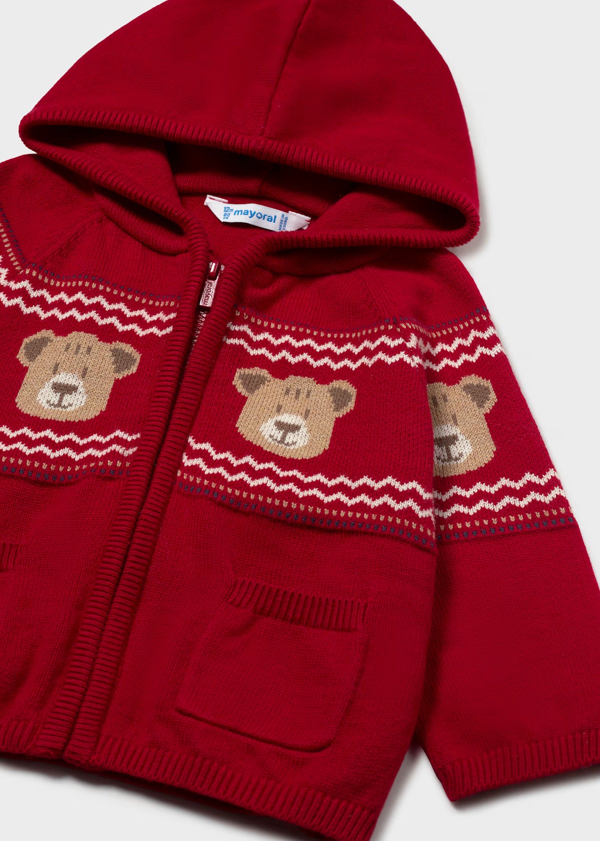 Sudadera cremallera tricot ositos bebé Rojo – Mayoral, foto 3