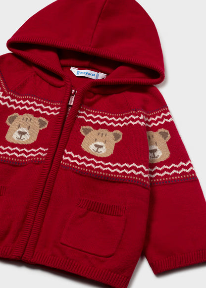 Sudadera cremallera tricot ositos bebé Rojo – Mayoral, foto 3