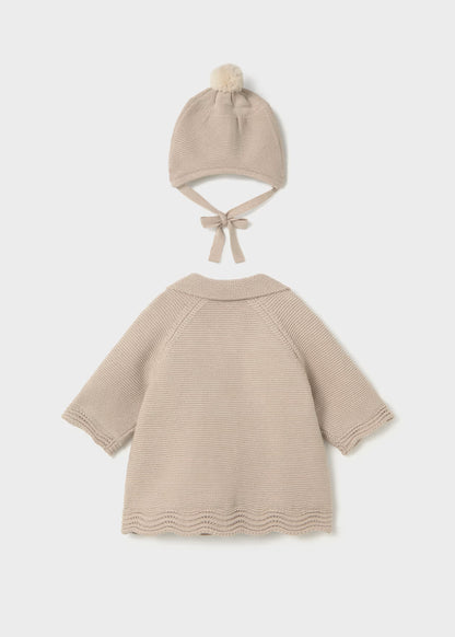 Abrigo tricot con gorro recién nacida Moca – Mayoral, foto 2
