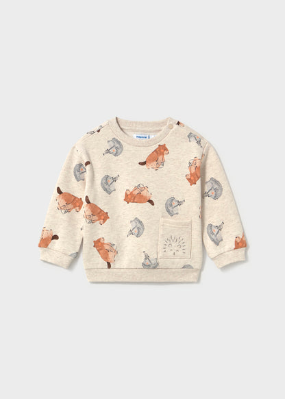 Sudadera animalitos bolsillo bebé